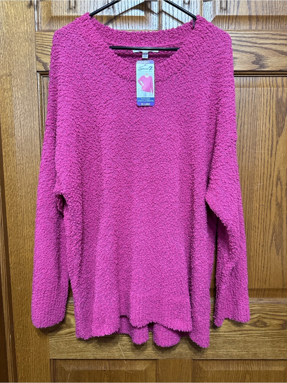 Seven7 XXL Pink Popcorn Knit Sweater